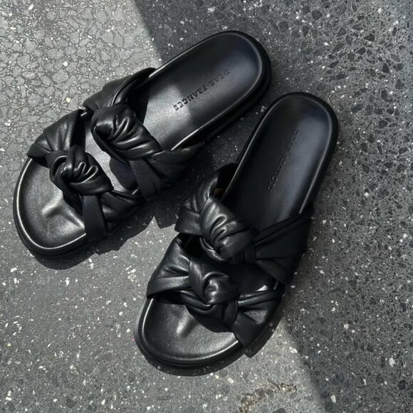 Dear Frances | Tye Slide | Black | Soft leather knot slide - Picture 1 of 16
